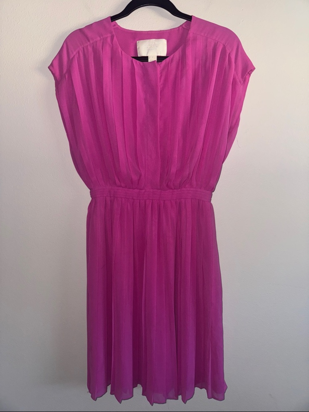J. Crew Collection blouson pleated pink dress 2 women’s midi business party